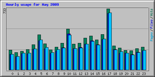 Hourly usage for May 2009