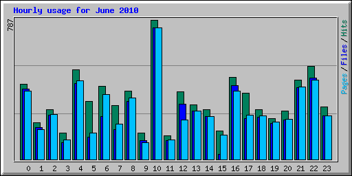 Hourly usage for June 2010