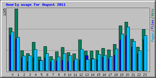 Hourly usage for August 2011