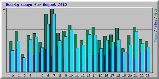 Hourly usage for August 2012