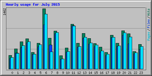 Hourly usage for July 2015