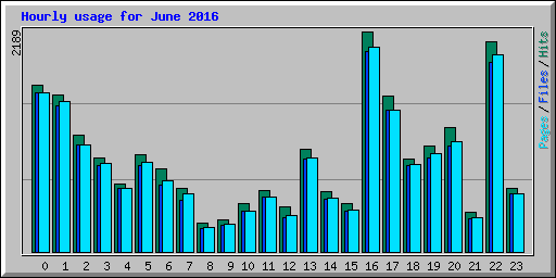 Hourly usage for June 2016