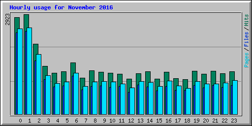 Hourly usage for November 2016