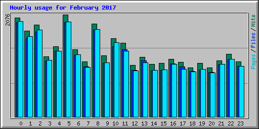 Hourly usage for February 2017