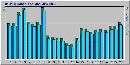 Hourly usage for January 2018